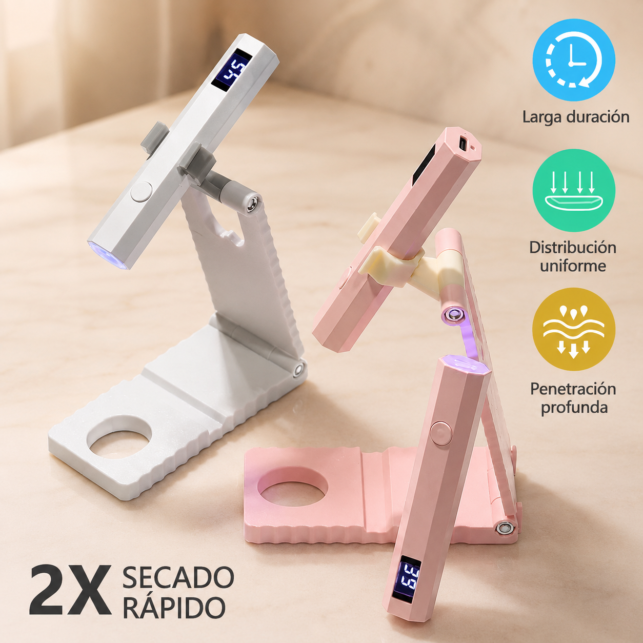 Lámpara UV LED LCD Inalámbrica para Uñas