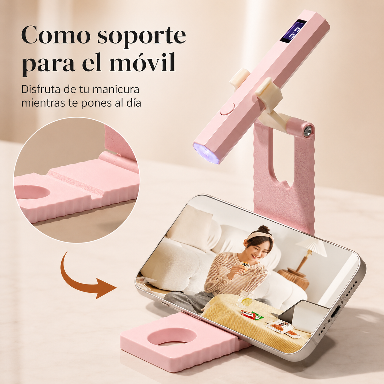 Lámpara UV LED LCD Inalámbrica para Uñas