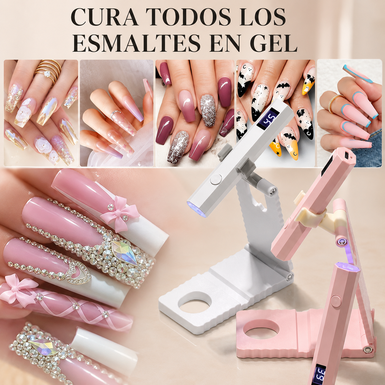 Lámpara UV LED LCD Inalámbrica para Uñas