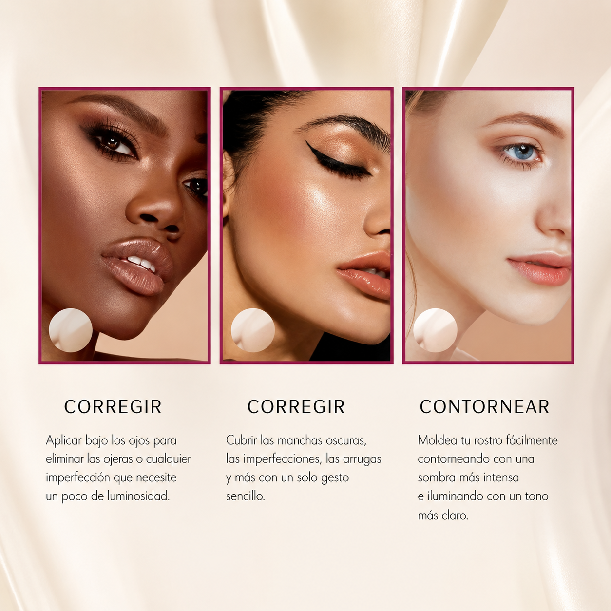 Corrector Líquido de Alta Cobertura para Ojeras e Imperfecciones