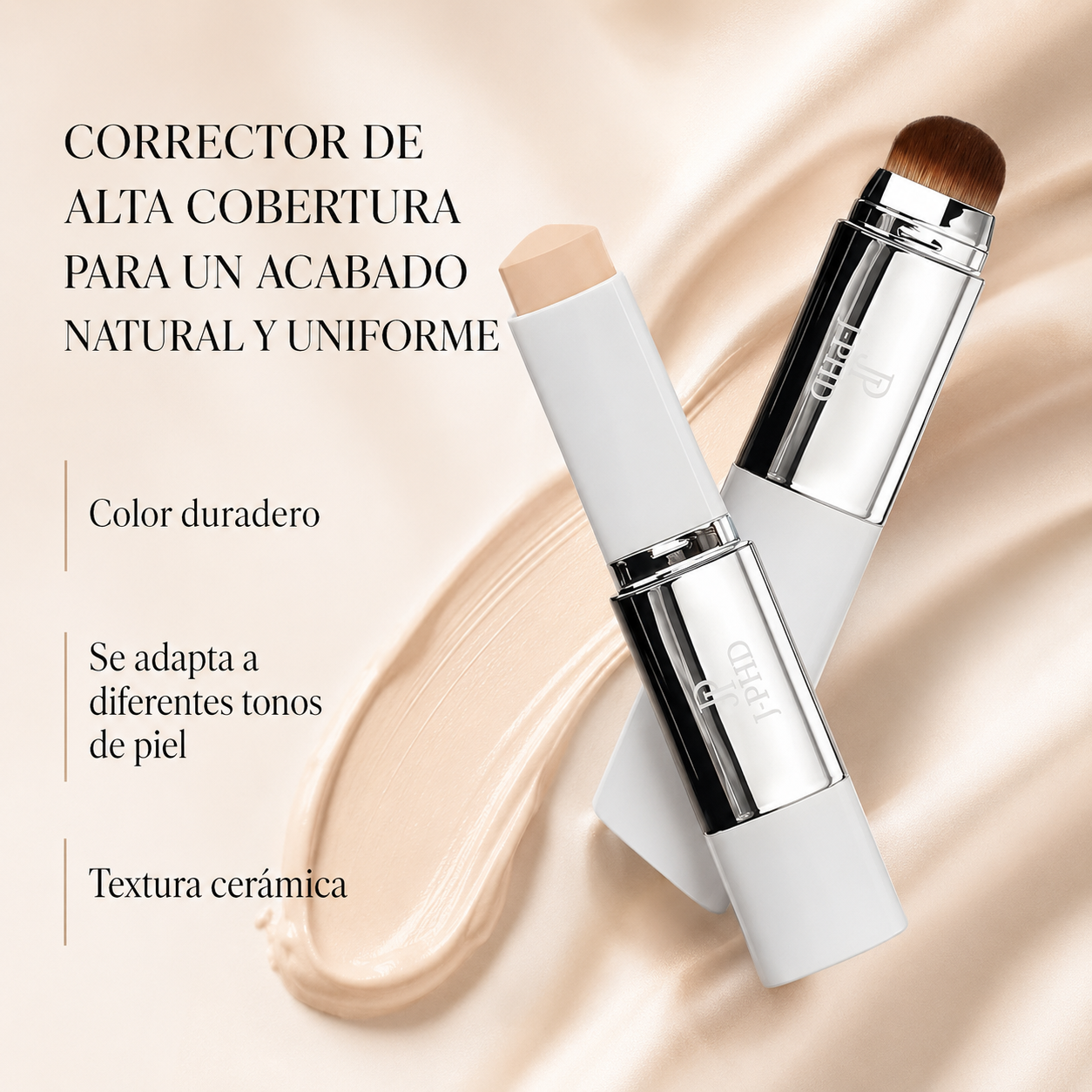 Base de Maquillaje 2 en 1 con Brocha Aplicadora