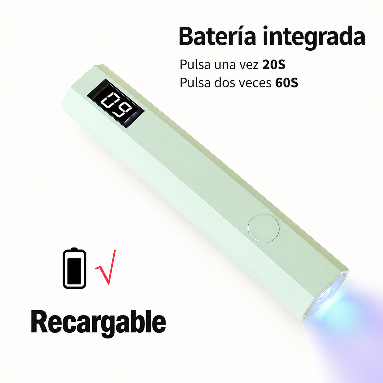 Lámpara UV LED LCD Inalámbrica para Uñas