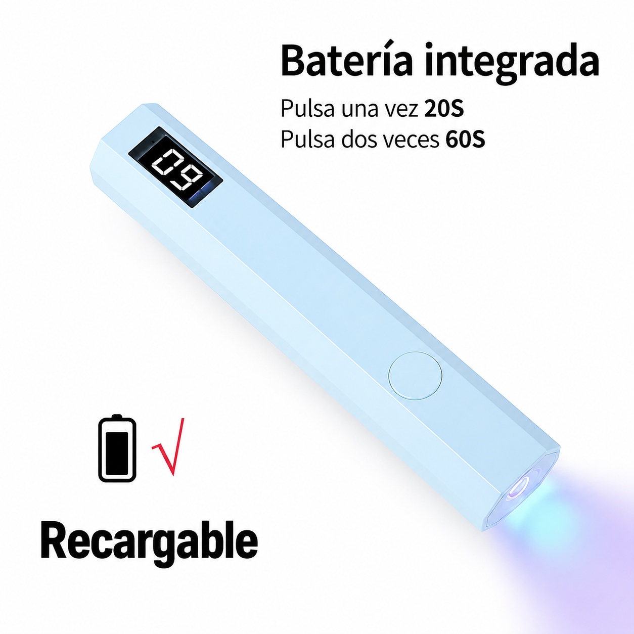 Lámpara UV LED LCD Inalámbrica para Uñas