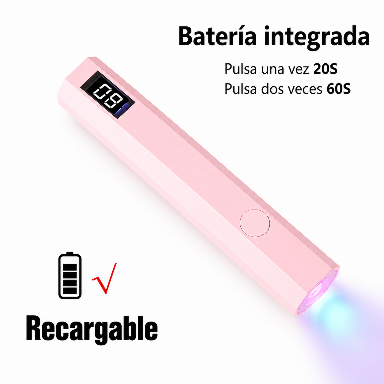 Lámpara UV LED LCD Inalámbrica para Uñas
