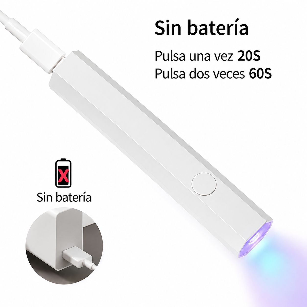 Lámpara UV LED LCD Inalámbrica para Uñas