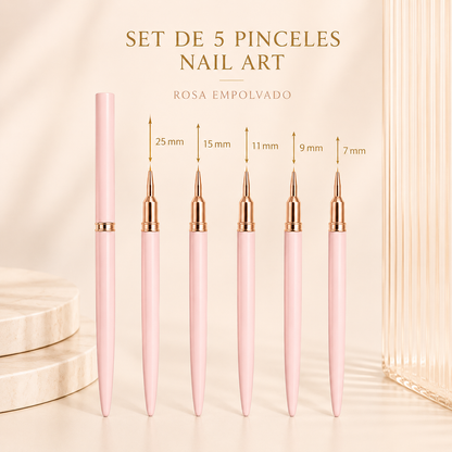Pincel para uñas Set Profesional de 5 Pinceles